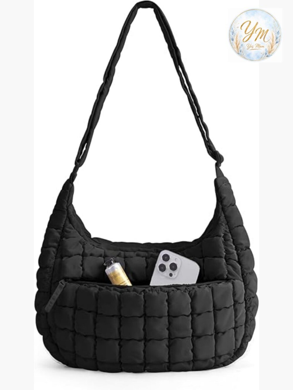Quilted Lightweight Puffer Crossbody Bag for Travel Work Daily